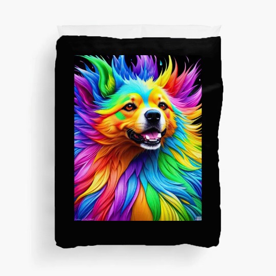 Labrador Retriever with rainbow splashes of colors Duvet Covers