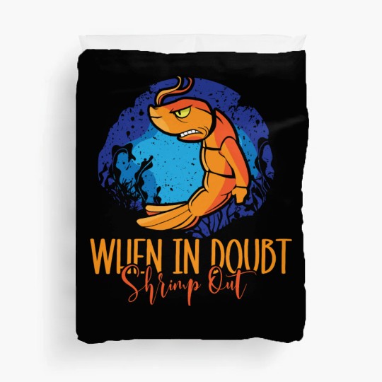 When In Doubt Shrimp Out Bjj Jiu Jitsu Pun Duvet Covers