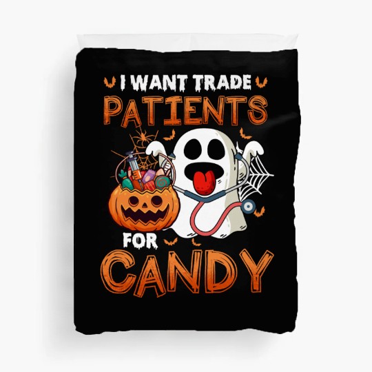 Nurse Halloween Will Trade Patients For Candy Duvet Covers