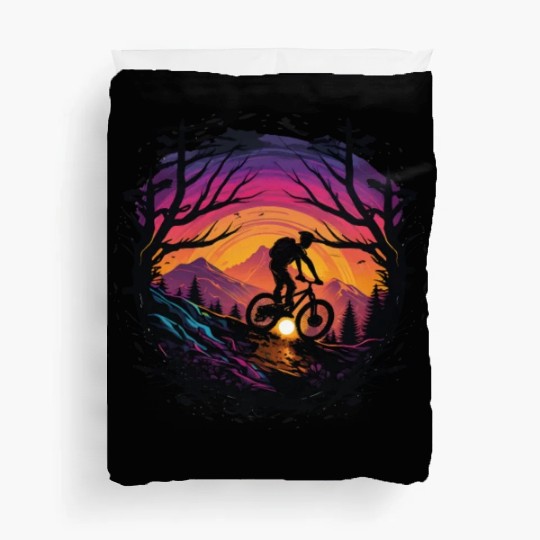 MTB Mountain biking Synthwave Mountain-Bike MTB Duvet Covers