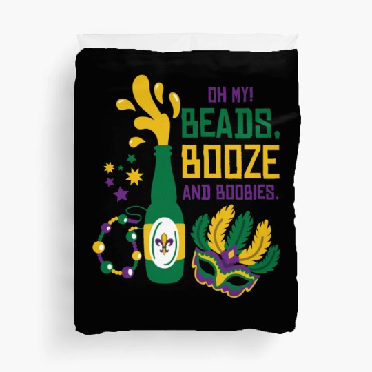 Mardi Gras Carnival Mask Beer Beads Boobies Duvet Covers