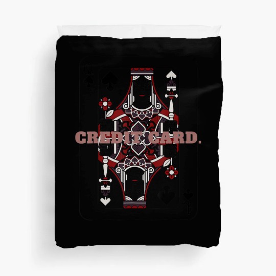 CREDIT CARD Queen of Spades Playing Card Duvet Covers
