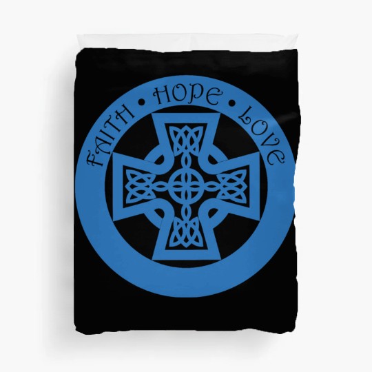 Timeless Celtic Cross With Faith Hope Love Duvet Covers