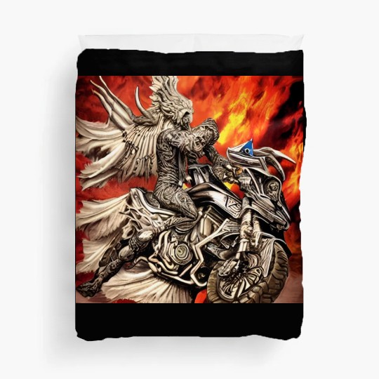 Devil Hellfire Riding Motorcycle Duvet Covers