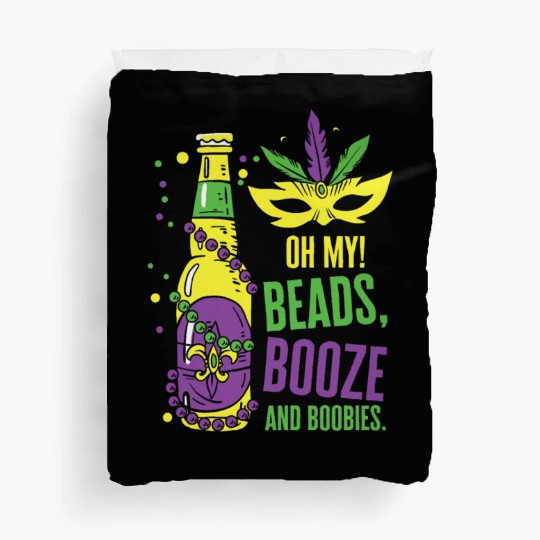 Mardi Gras Carnival Mask Beer Beads Boobies Duvet Covers