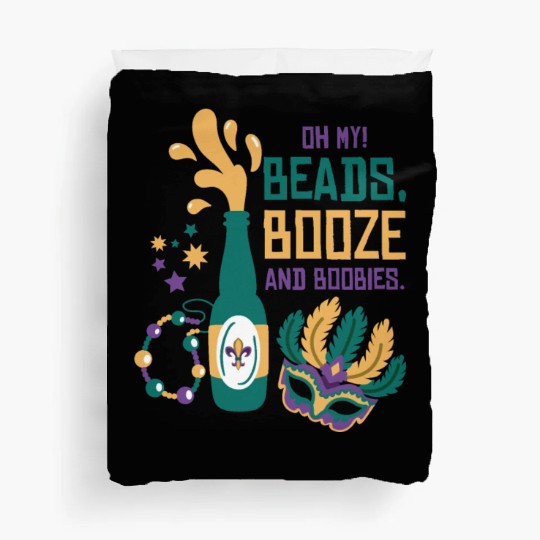 Mardi Gras Carnival Mask Beer Beads Boobies Duvet Covers