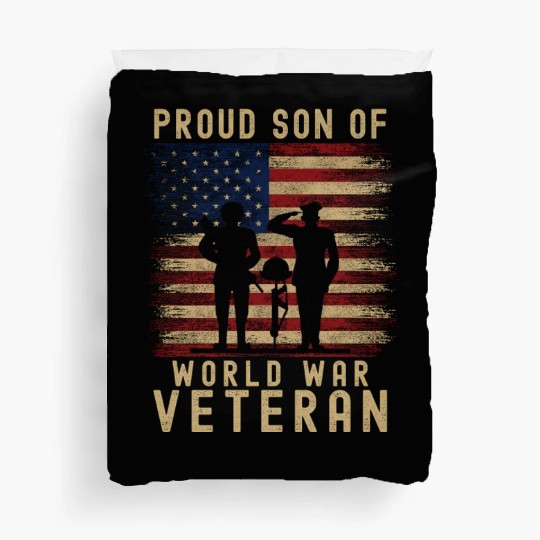Proud Son of World War 2 Veteran Duvet Covers