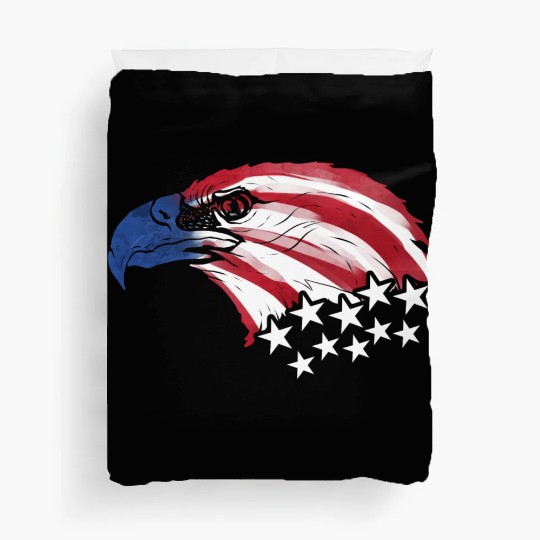 Bald Eagle Us Flag Colors Duvet Covers