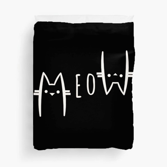 Meow Duvet Covers for Cat Lover, Funny Cat