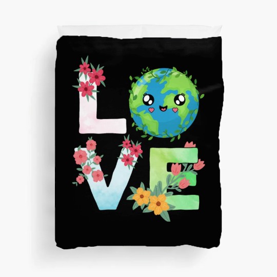 Love Earth Day Save The Planet Earth Day Duvet Covers