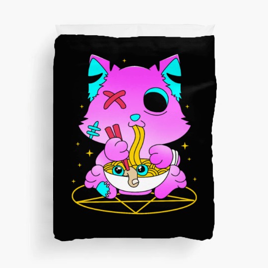 Pastel Goth Ramen Cat Kawaii Anime Japanese Duvet Covers