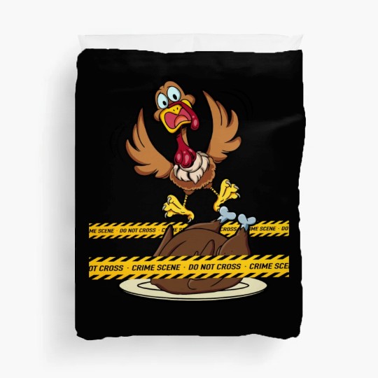 Crime Scene Do Not Cross Thanksgiving Turkey Duvet Covers