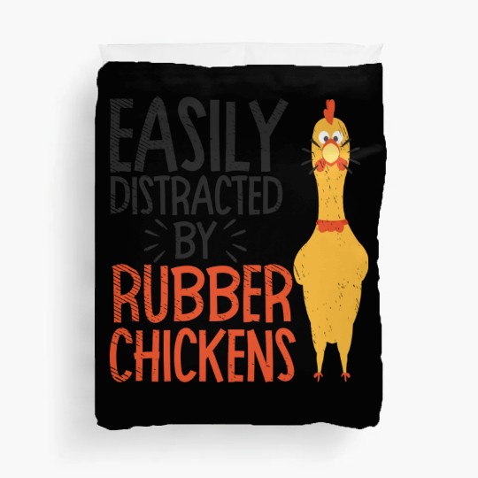 Rubber Chicken Enthusiast Loud Scream Yellow Duvet Covers