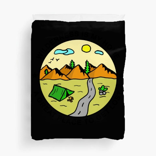 Wilderness Trekking Camping Nature Lover Quote Duvet Covers