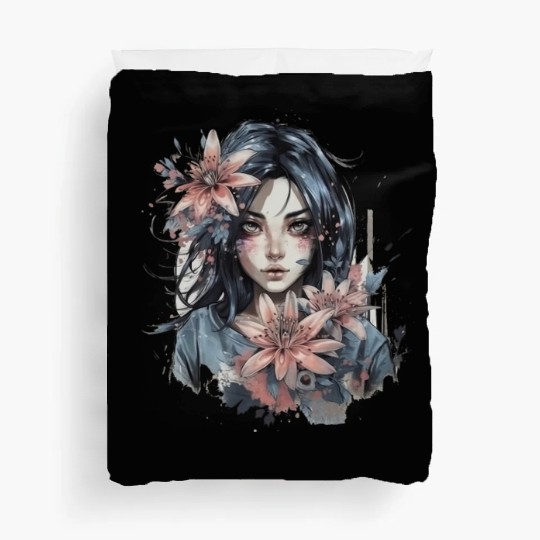 Japanese Spider Lily Soft Anime Aesthetic Flower Duvet Covers