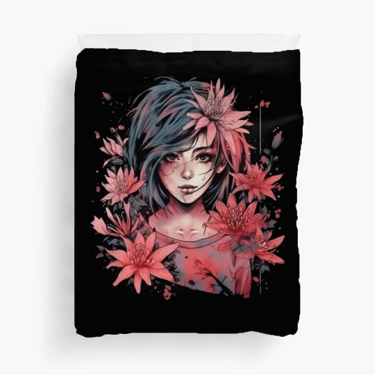 Japanese Spider Lily Soft Anime Aesthetic Flower Duvet Covers