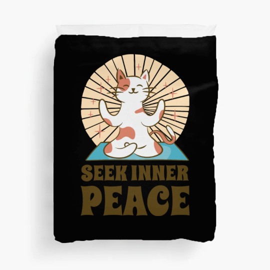Serenity Cat Yoga Cat Owner Meditation Yoga Fan Duvet Covers