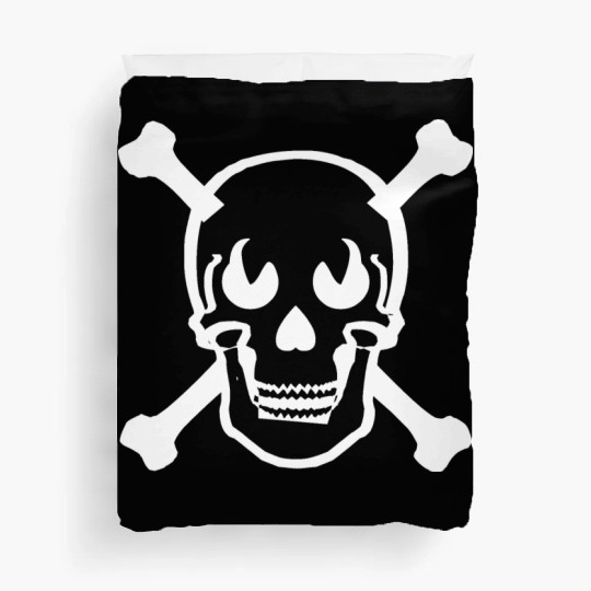 Skull and crossbones design white Duvet Covers