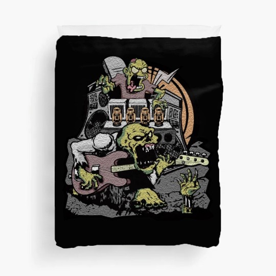 Bass Guitar zombie Duvet Covers