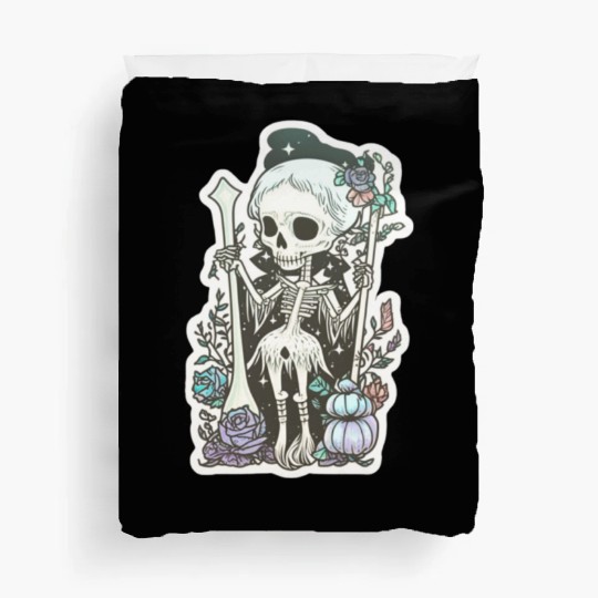 cute Tarot Card Skeleton Nu Goth Duvet Covers