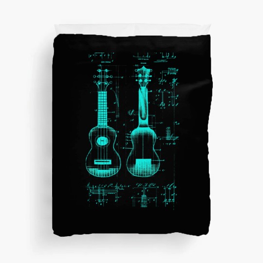 Ukulele Leonardo Da Vinci Sketch Blueprint Duvet Covers
