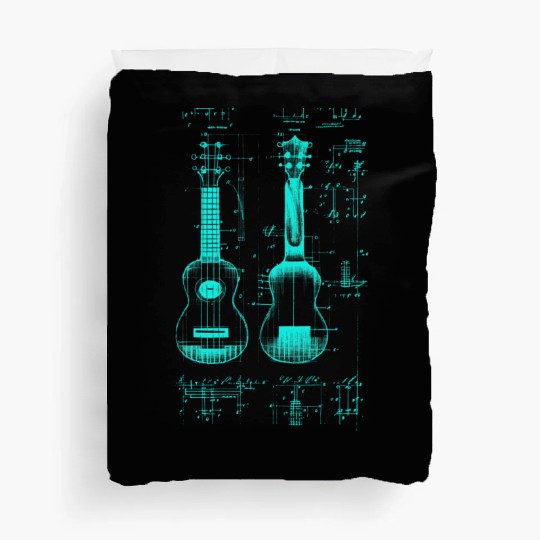 Ukulele Leonardo Da Vinci Sketch Blueprint Duvet Covers