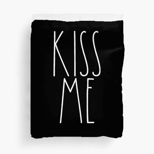 Kiss Me White Rae Dunn Inspired Minimalist Decor Duvet Covers