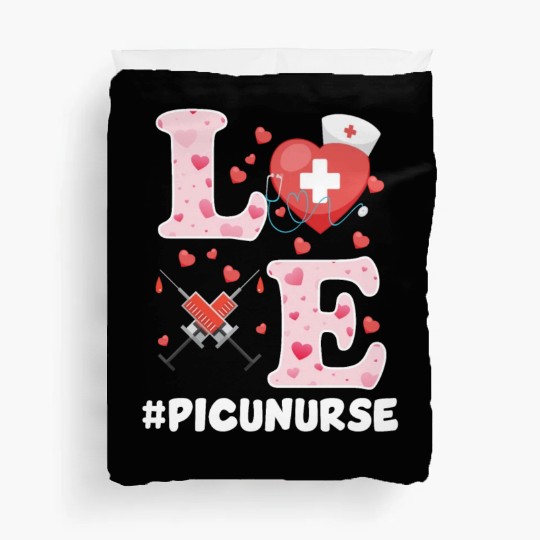 Cute PICU Nurse Valentines Day Design Duvet Covers