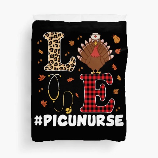 Cute PICU Nurse Thanksgiving Costume Duvet Covers