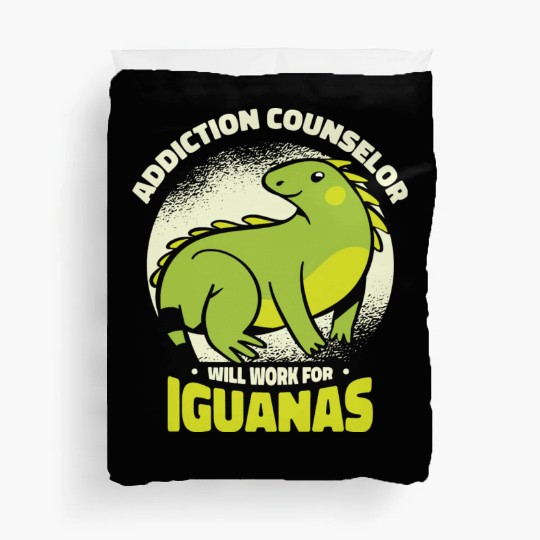 Iguana Lizard Addiction Reptile Iguana Lover Duvet Covers