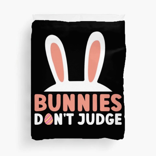 Bunnies Don't Judge - Atheism Easter Duvet Covers