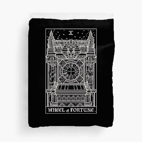 Wheel of Fortune Tarot Card Shadow Edition Duvet Covers