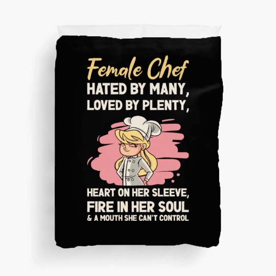 Female Chef Cooking Meals Food Lover Duvet Covers