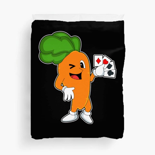 Carrot At Poker With Poker Cards Duvet Covers