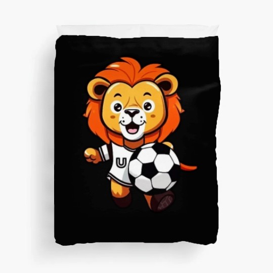 Cute Soccer Lion For Kids Football Boys Duvet Covers
