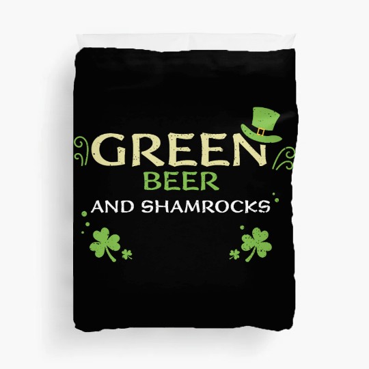 Green beer and shamrocks Duvet Covers