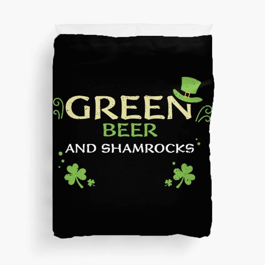 Green beer and shamrocks Duvet Covers