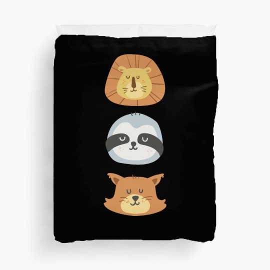 Lion, Sloth and Weasel Duvet Covers