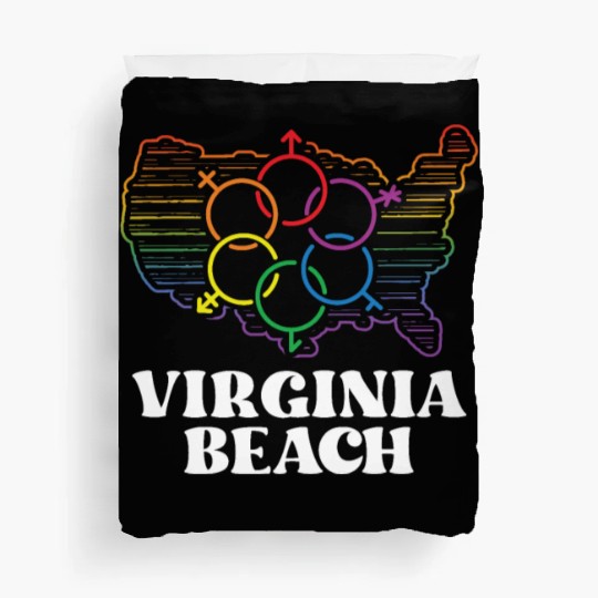 Virginia Beach Pride Flag Pride Month LGBTQ Flag Duvet Covers