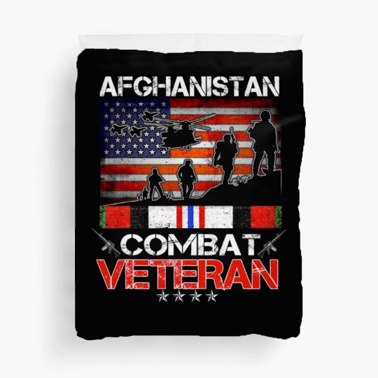 afghanistan combat veteran us veteran military Duvet Covers
