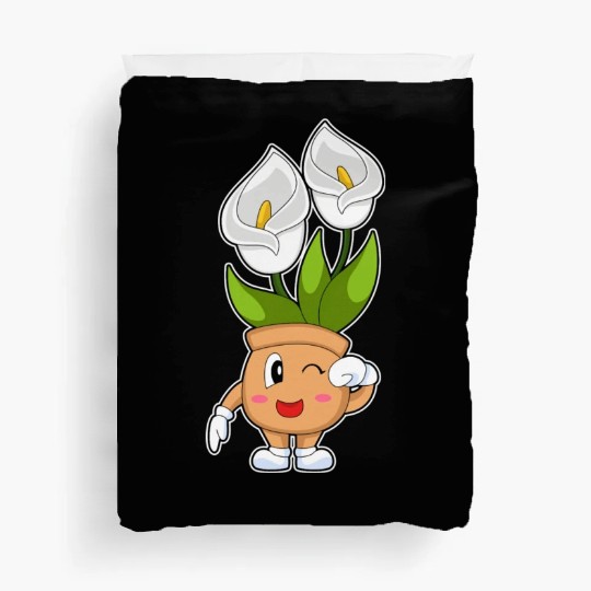 Plant Pot Calla Lily Flower Duvet Covers