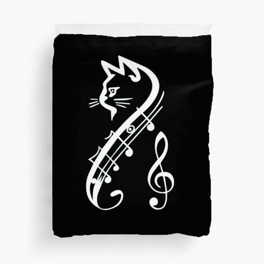 Cat Lovers Musical Cat Music Teacher or Musician Duvet Covers