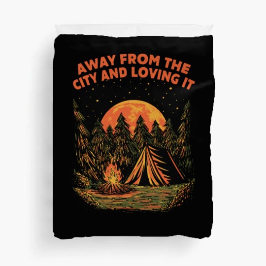 Away From the City Camping Wildlife Camper Outdoor Duvet Covers