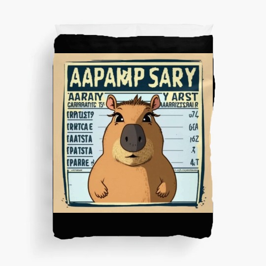 Wanted for 93 Felonies Na Capybara Mugshot Outlaw Duvet Covers