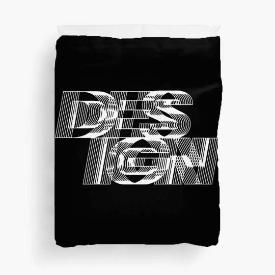 black and white design typography Duvet Covers