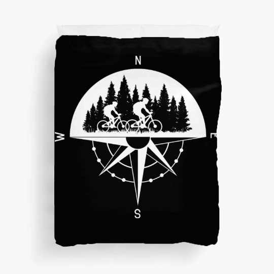 MTB Compass Mountain Bike Couple In Love Duvet Covers