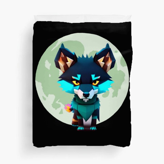 Cute Wolf Moon Graphic Duvet Covers