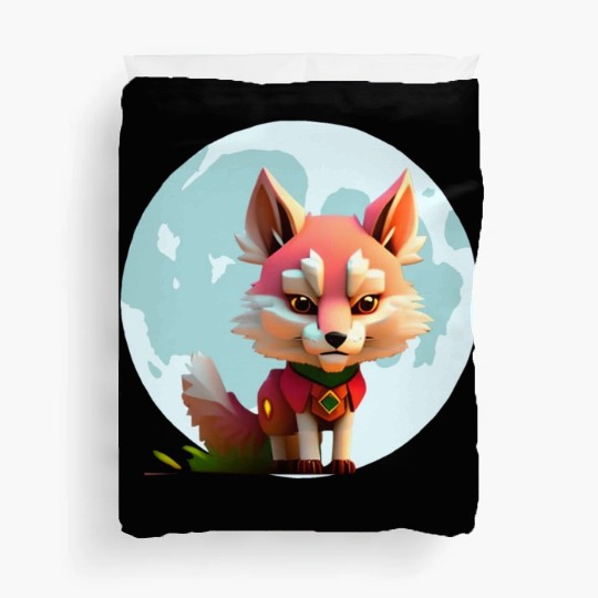 Wolf howling at the moon graphic Duvet Covers