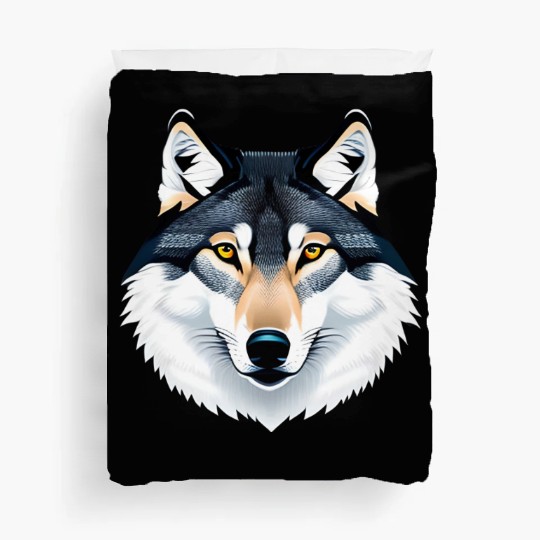 Wolf howling at the moon graphic Duvet Covers