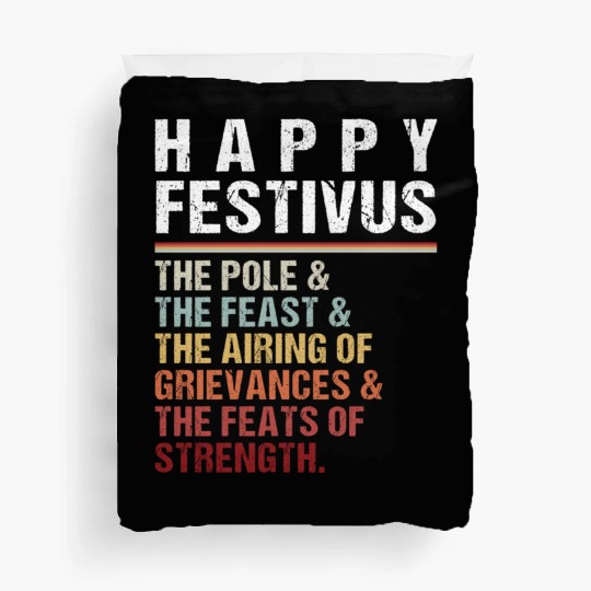 Happy Festivus Christmas Holiday Retro Vintage Duvet Covers